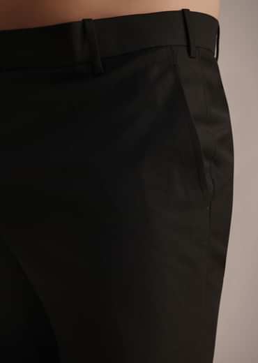 Black Embroidered Rayon Jodhpuri Suit