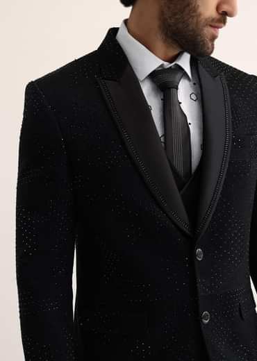 Black Embroidered Tuxedo