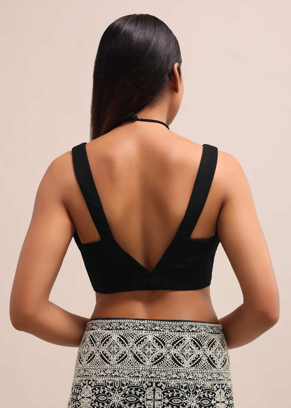 Black Georgette Chikankari Embroidered Saree With Unstitched Blouse