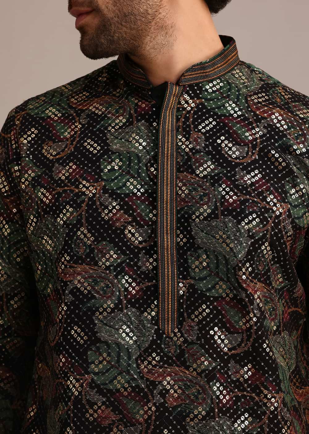 Black Georgette Sequin Work Kurta Set