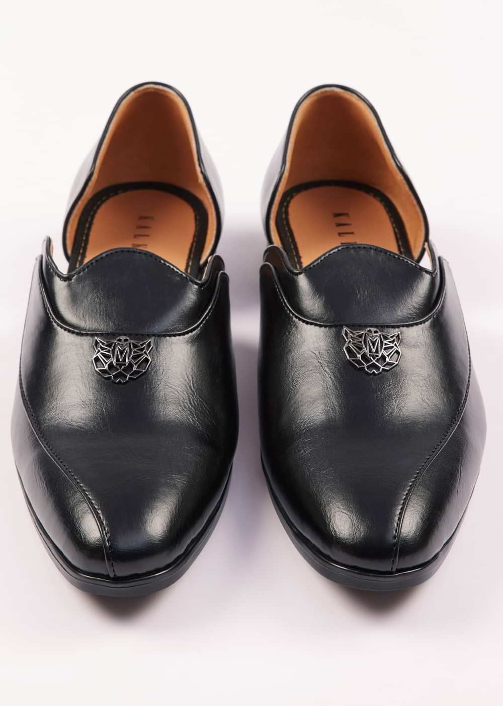 Black Glossy Juttis For Men