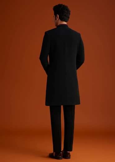Black Indo Western Sherwani Set