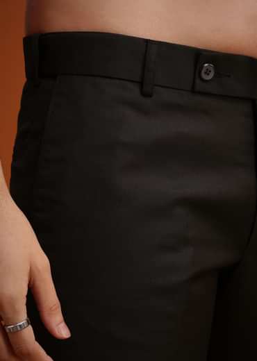 Black Jodhpuri Set With Pocket Square