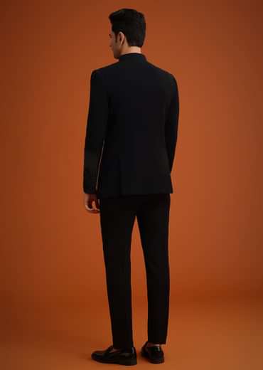 Black Jodhpuri Set With Zardozi Work