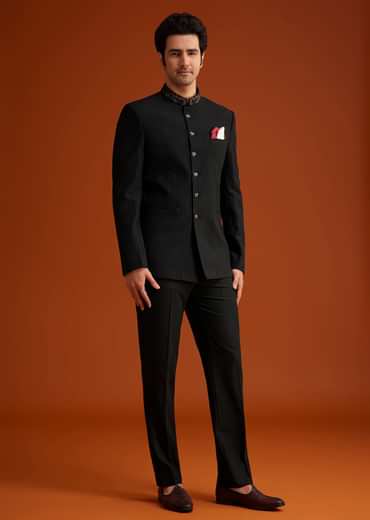 Black Jodhpuri Suit