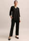 Black Linen Top And Pant With Patch Work