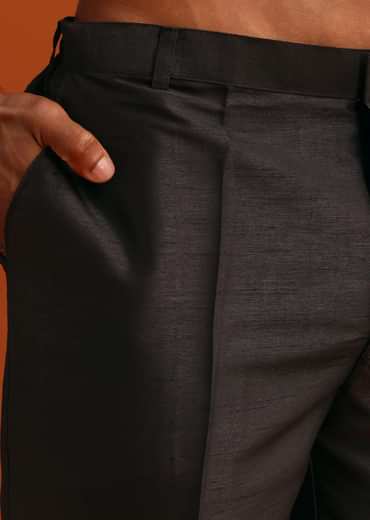 Black Mirror Embellished Jacket And Kurta Set