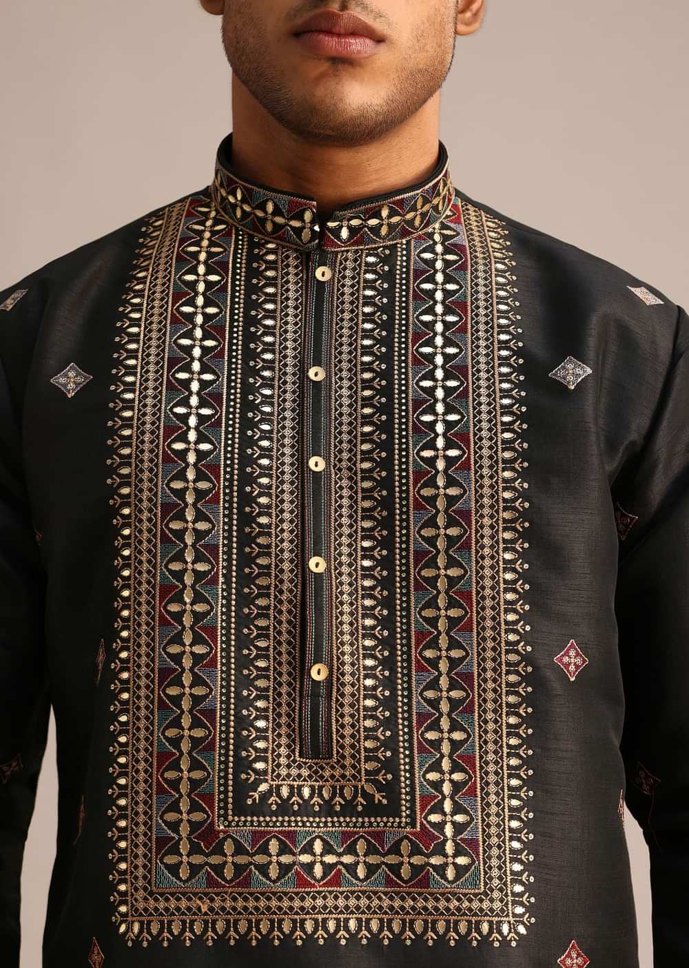 Black Mirror Work Kurta Set