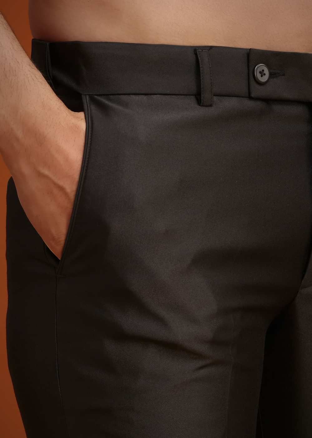 Black Rayon Tuxedo Set With Stone And Cutdana Work