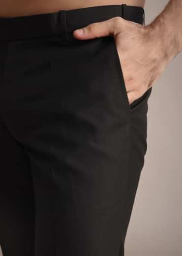 Black Rayon Tuxedo With Beaded Lapel