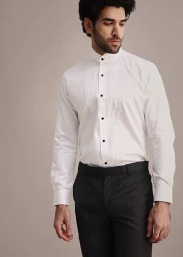 Black Rayon Tuxedo With Beaded Lapel