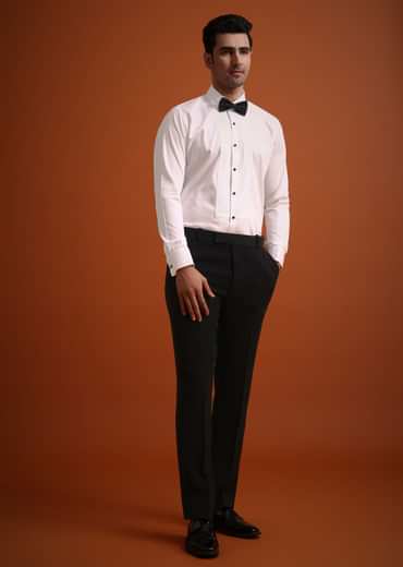 Black Resham Work Tuxedo And Pant Set