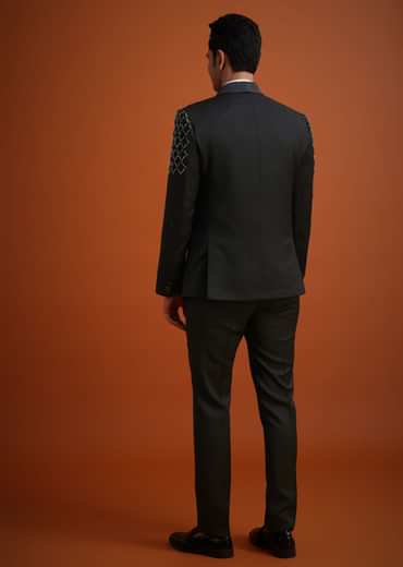 Black Salli Embellished Tuxedo Set