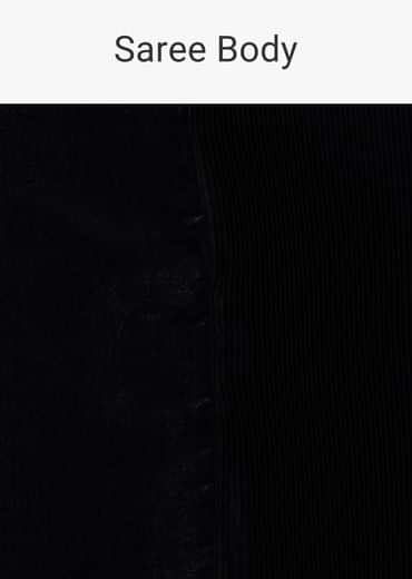 Black Satin Polyester Crush Saree With Mesh Blouse