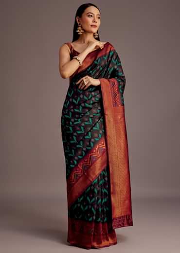 Black Silk Zari Woven Saree
