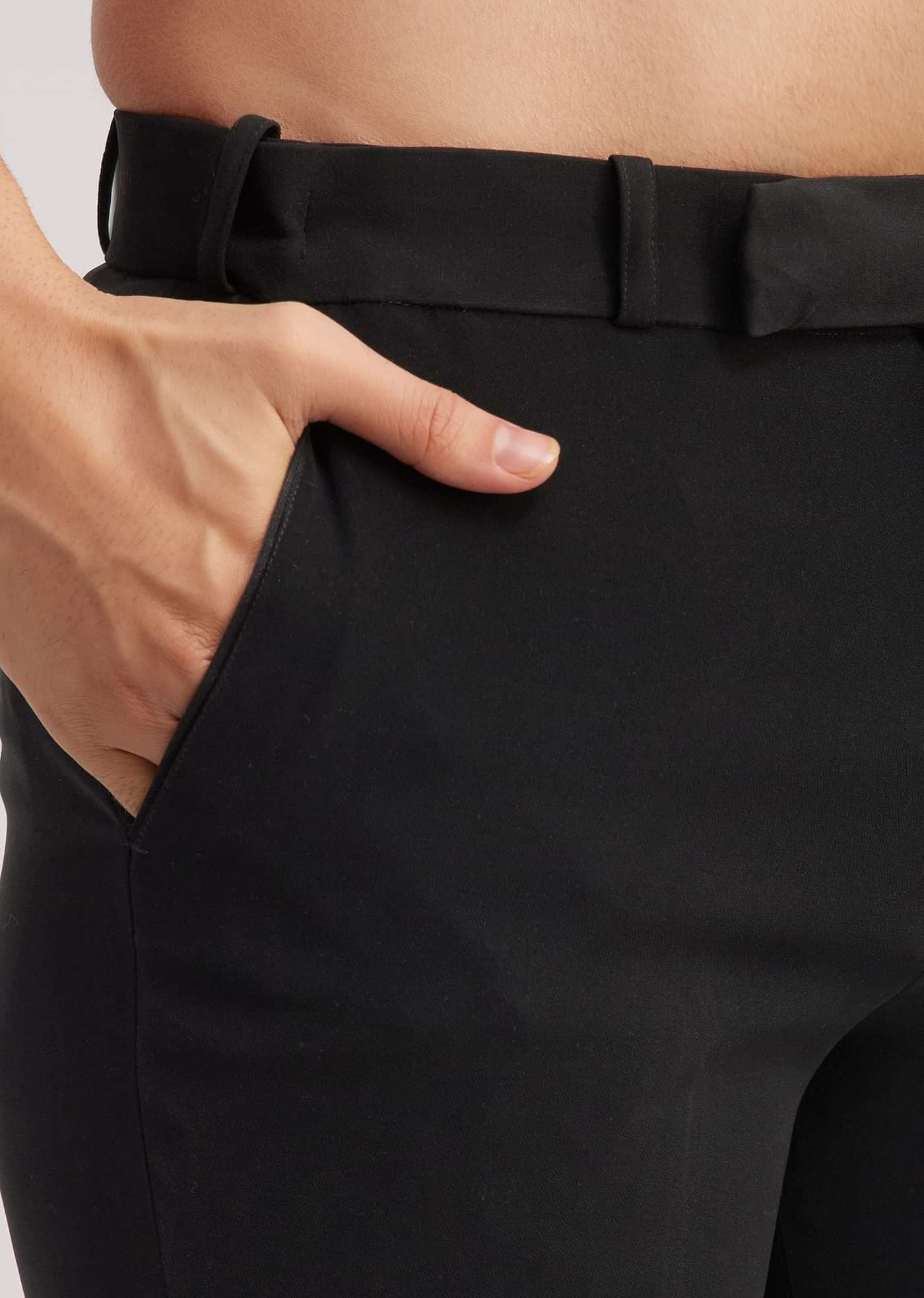 Black Suiting Tuxedo With Metallic Chain And Stone Work