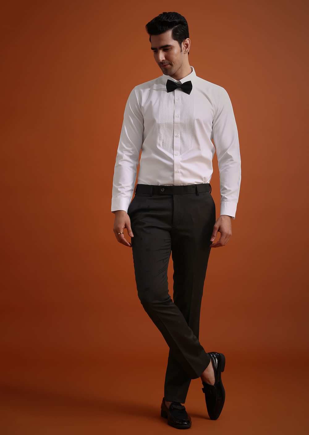 Black Terry Rayon Tuxedo, Waistcoat And Pant Set