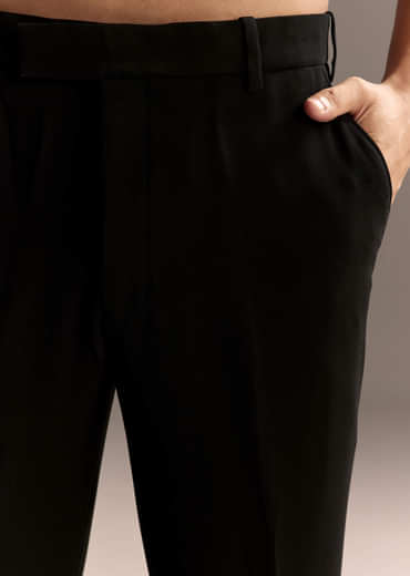 Black Tuxedo For Men With Cut Dana And Beads Embroidery