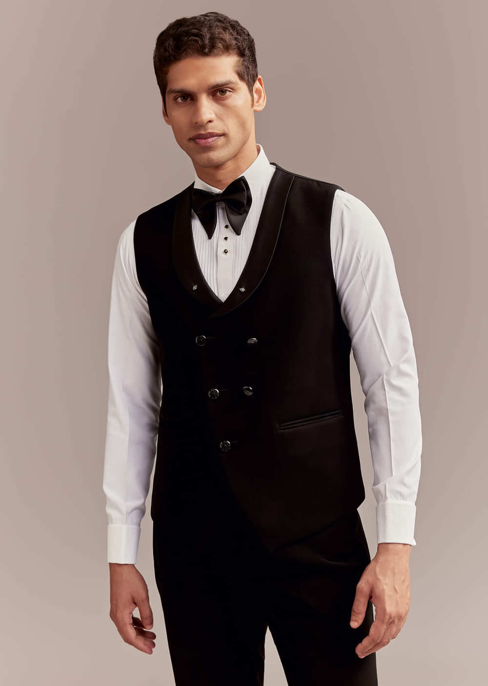 Black Tuxedo For Men With Modern Geometric Beadwork