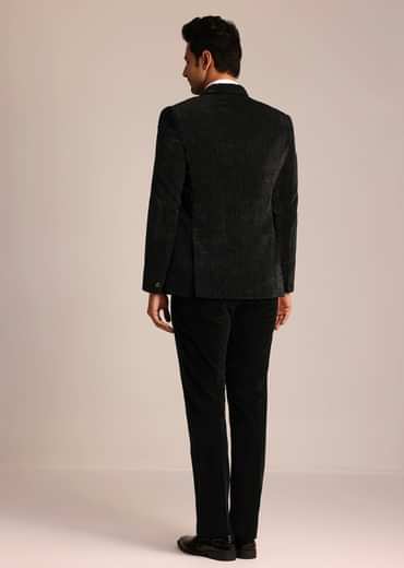 Black Tuxedo Suit With Classic Bow Tie