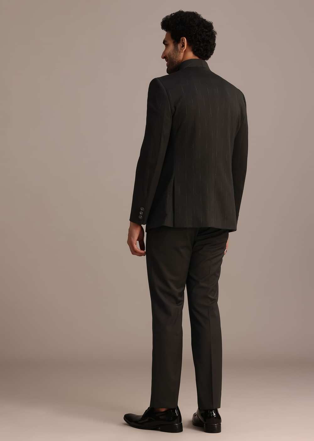 Black Tuxedo Suit With Shawl Collar