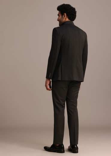 Black Tuxedo Suit With Shawl Collar