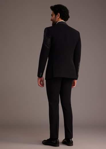 Black Tuxedo With Embellished Swirl Detailing