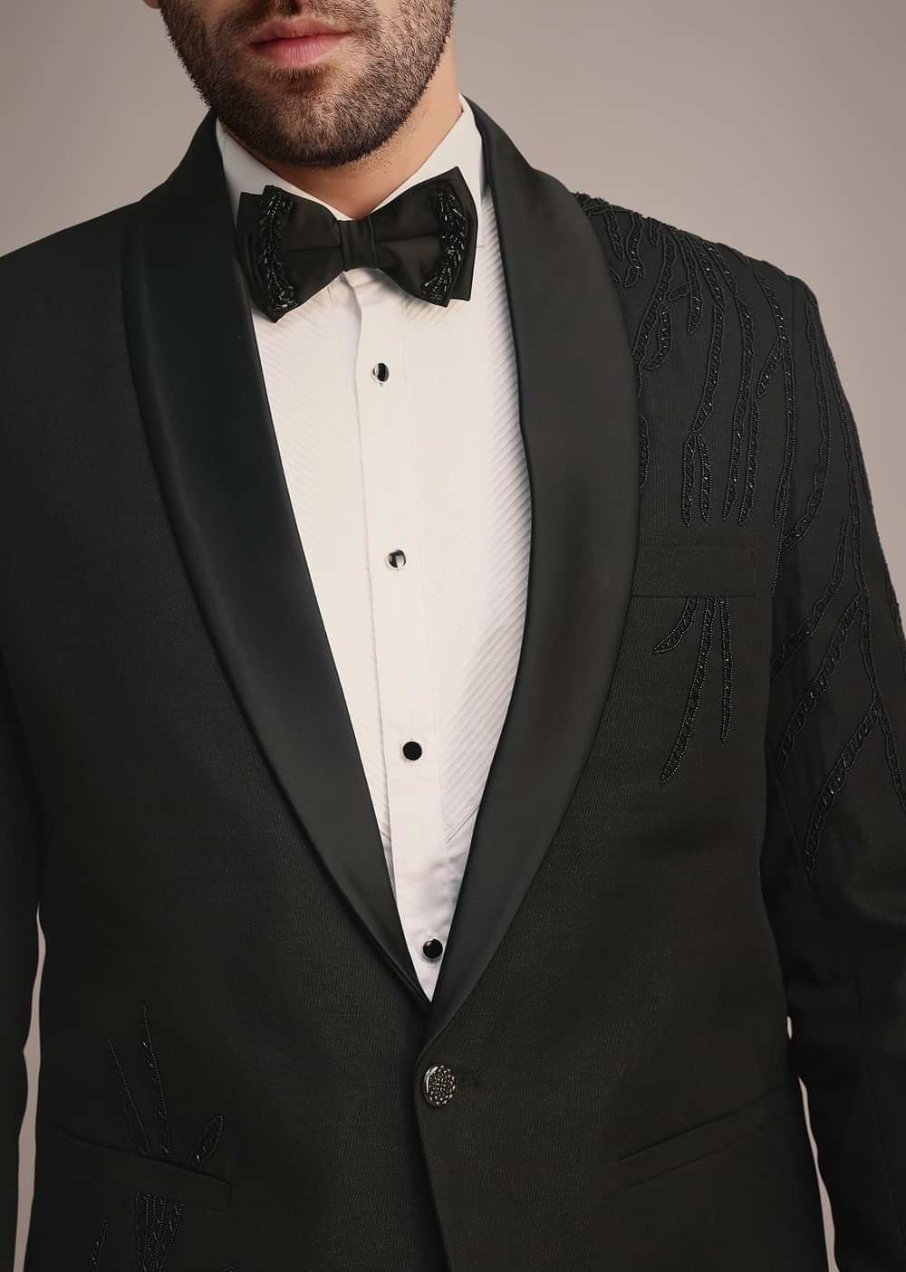 Black Tuxedo With Hand Work