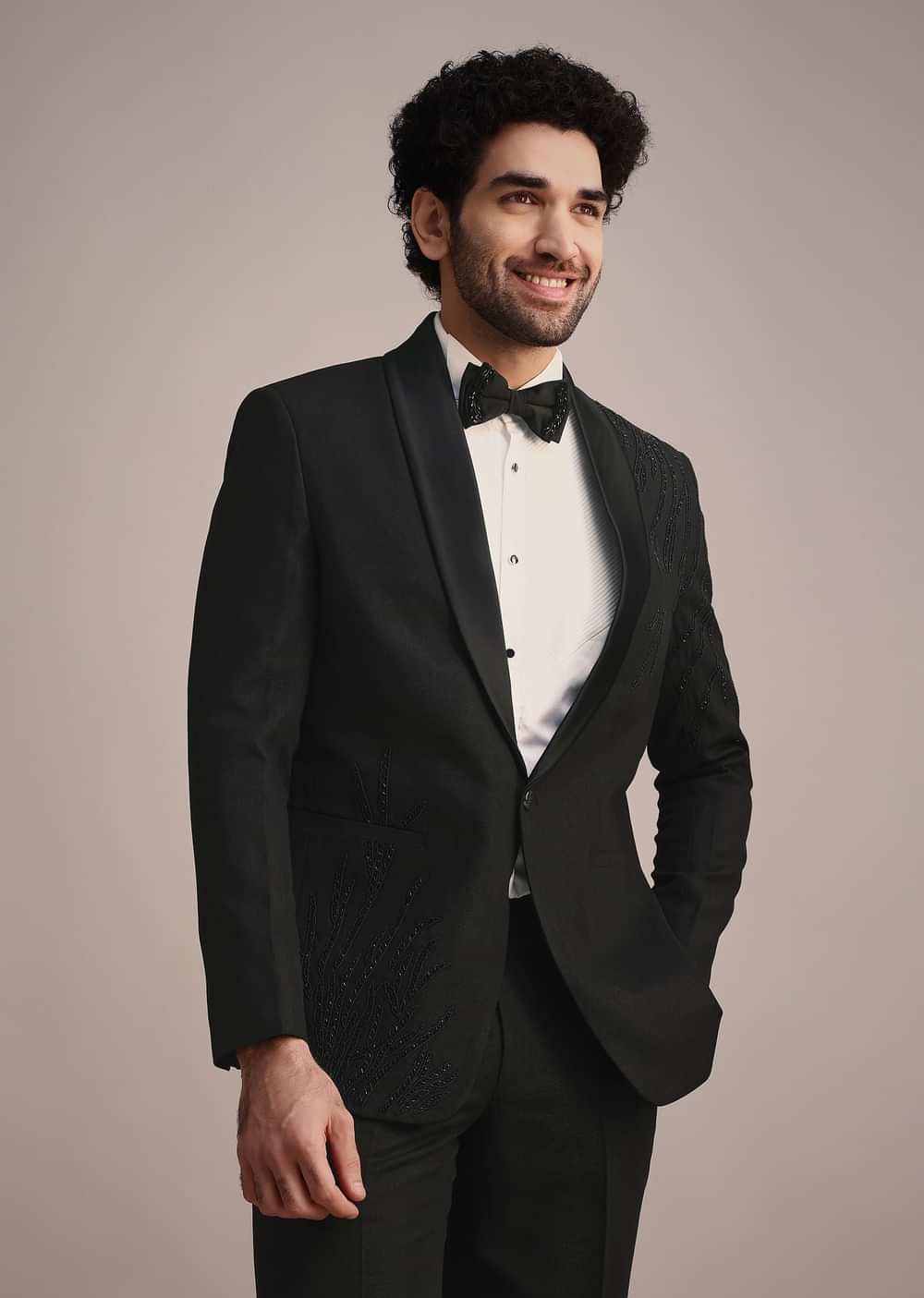 Black Tuxedo With Hand Work