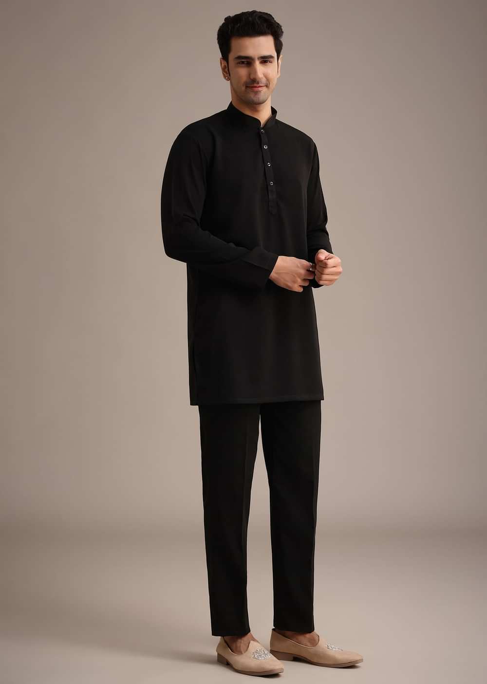 Black Velvet Hand Embroidered Jodhpuri Set