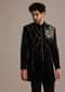 Black Zardozi Embroidered Indo Western Set in Velvet