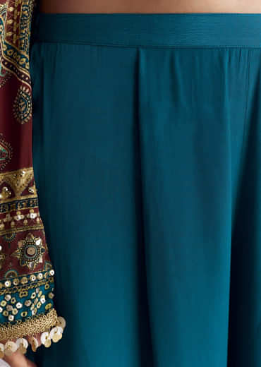 Blue Ajrakh Print Kurta Palazzo Set