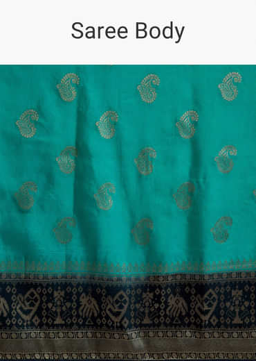 Blue Banarasi Silk Woven Saree With Zari Paisley Motifs