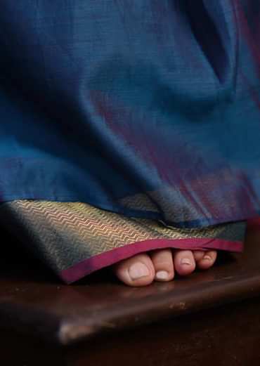 Kalki Girls Blue Dress In Cotton Silk With A Loose Comfort Fit And Tie Up At The Back By Love The World Today