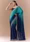 Blue Dual Shaded Embellished Saree with Blouse Fabric