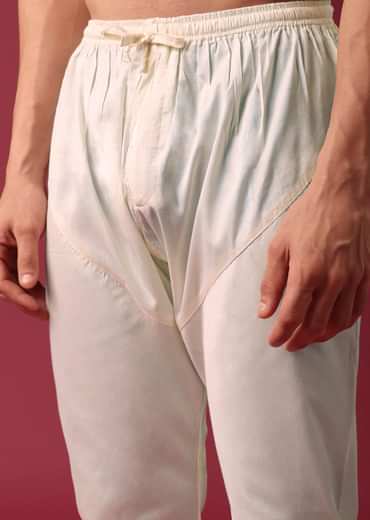 Blue Embroidered Kurta Set In Silk