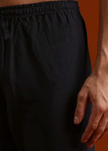 Blue Kurta Set For Men With Pintucks