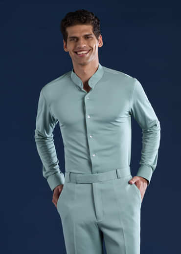 Blue Mens Cutdana Work Jacket Kurta and Pant Set