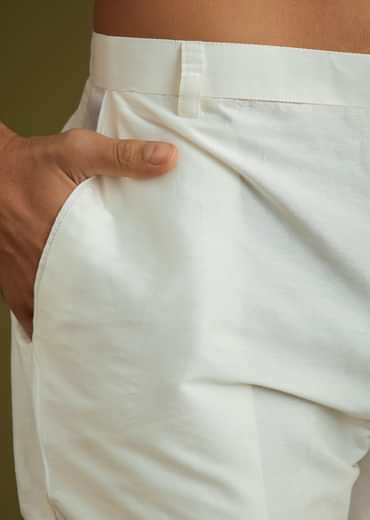 Blue Silk Blend Kurta Set With Mirror Work