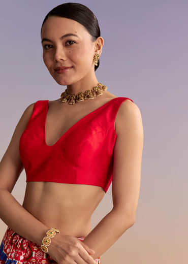 Blue Silk Double Ikkat Handwoven Patola Saree With Floral Motifs