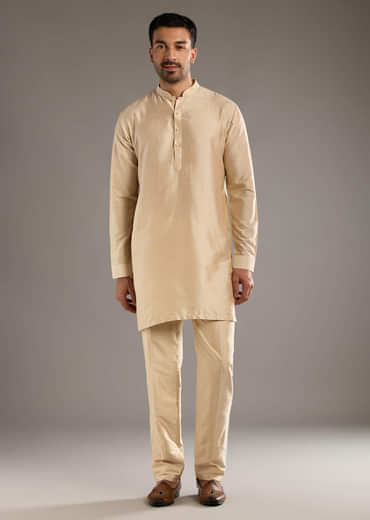 Blue Silk Kurta Jacket Set For Men With Hand Dyed Bandhani Print