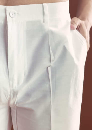 Blue Silk Kurta Set For Men With Ethnic Thread Work