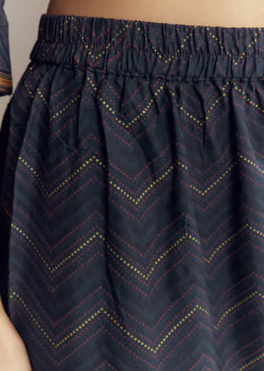 Blue Silk Printed Anarkali Suit With Sequins Work