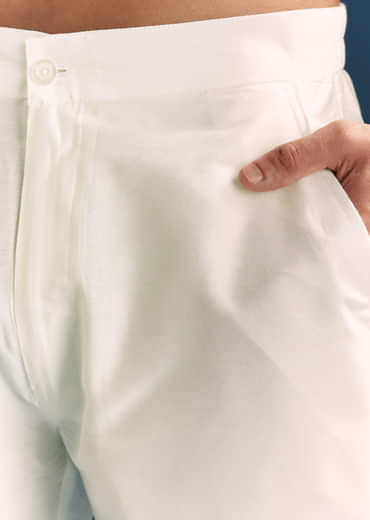 Teal Blue Silk Printed Kurta Set For Men With Thread Work