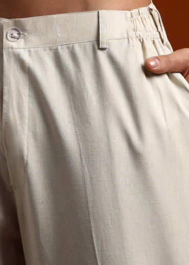 Blue Textured Kurta Set For Men With Resham Embroidery