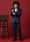 Blue Cutwork Tuxedo Set For Young Gentlemen
