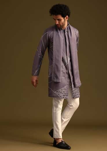 Blue Hand Embroidered Kurta Set Wuth Dupatta