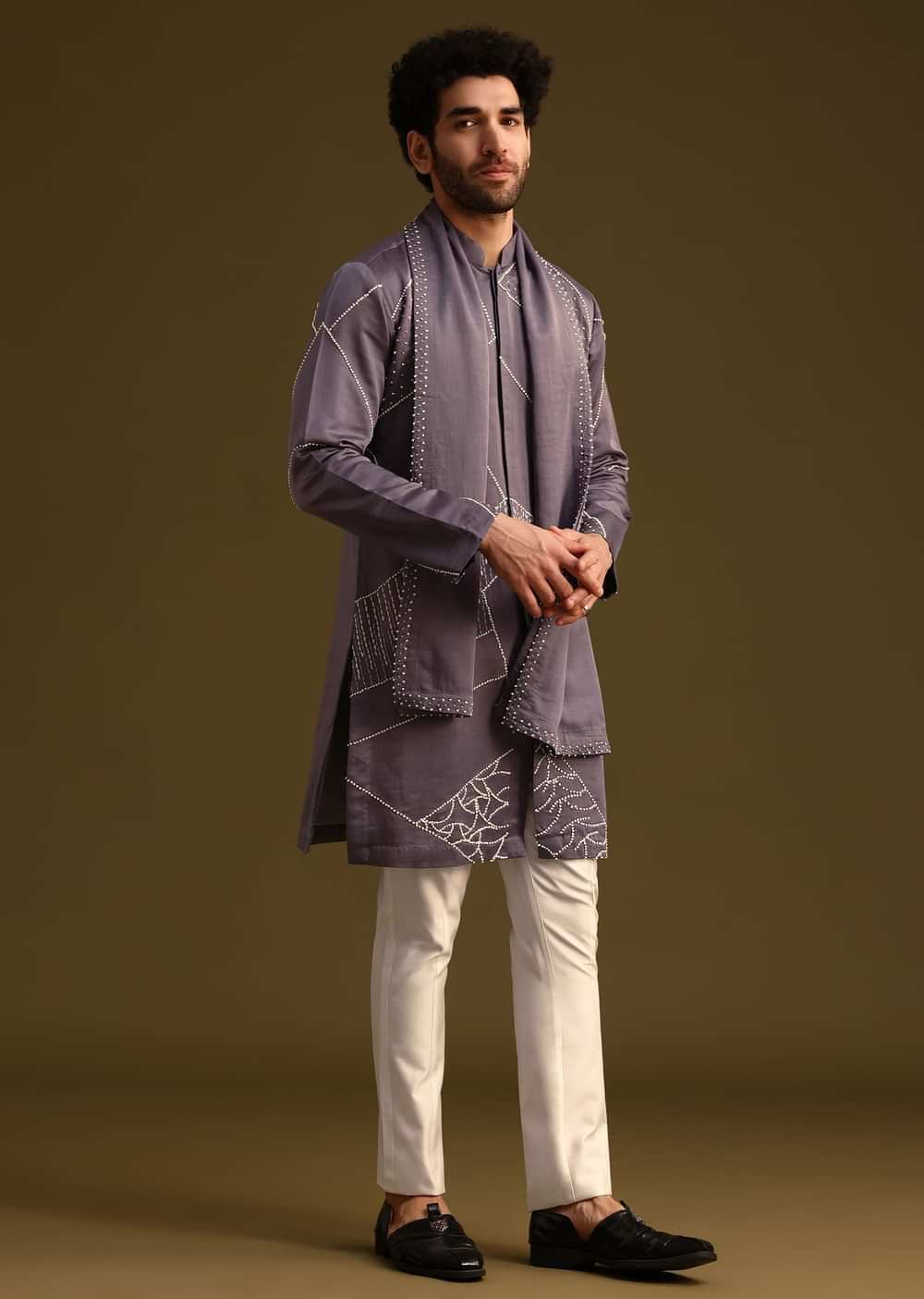 Blue Hand Embroidered Kurta Set Wuth Dupatta