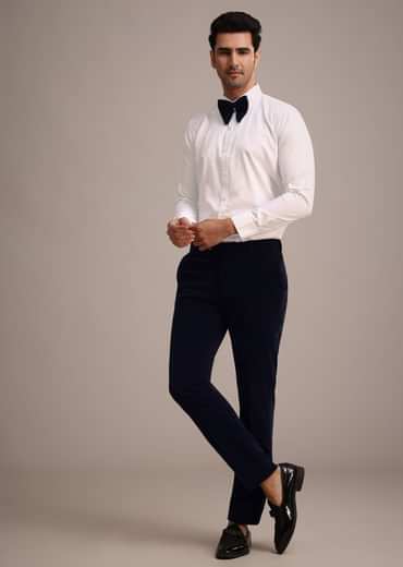 Blue Micro Velvet Tuxedo Set