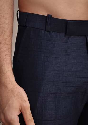 Blue Silk Indowestern Set With Embroidery